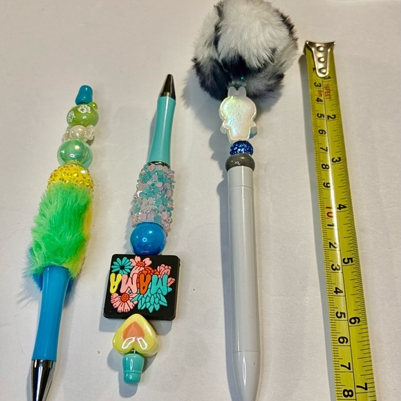 Colorful Plush Top DIY Bendable Pen Set - Picture 3 of 9